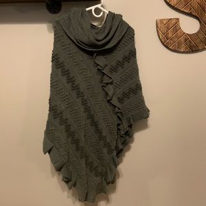 Charcoal gray poncho